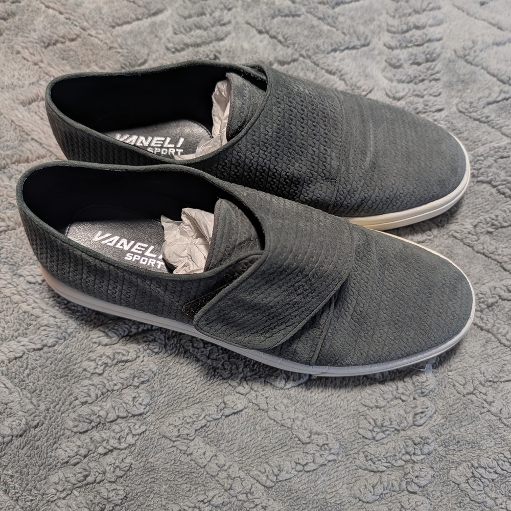 Vaneli Women's Charcoal Slip-On Sneakers